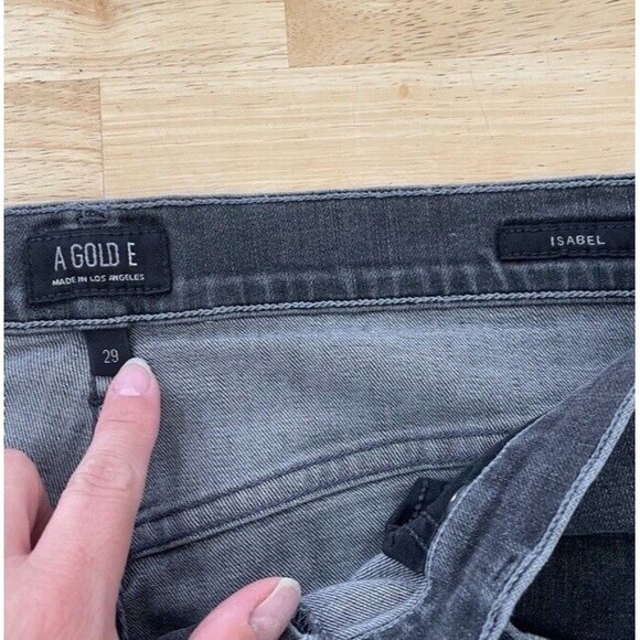 Agolde Isabel Slim Fit Boyfriend Distressed Denim Black Jeans Soft Rip 29 EUC - Picture 5 of 14